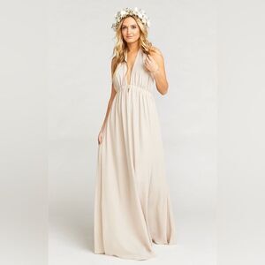 Show Me Your MuMu Luna Halter Maxi Dress in Show Me the Ring Crisp Size Small